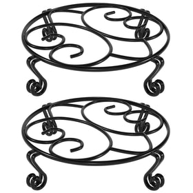 Yimobra plant stand shows rugged metal frame supporting heavy pots indoors and outdoors.