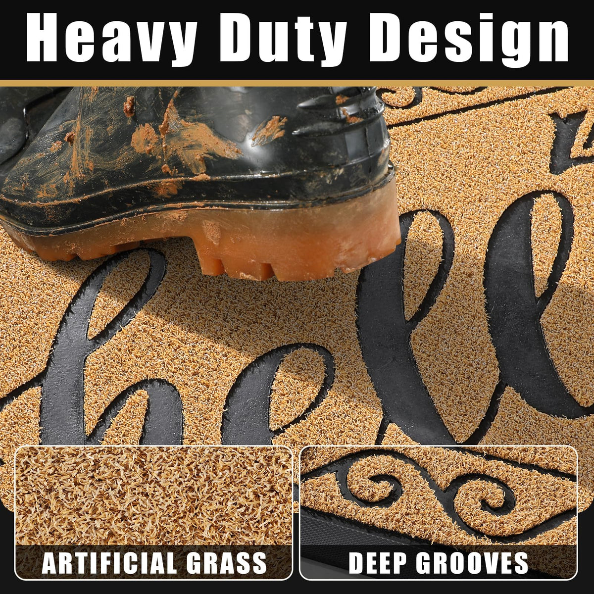 Yimobra artificial grass texture captures dust and debris on every pass