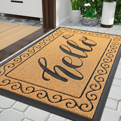 Yimobra welcome mat at the front door traps dirt for a cleaner entry