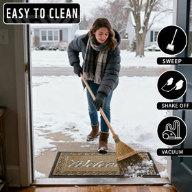 Yimobra Welcome Mat 0.25-inch low-profile design fits under doors.