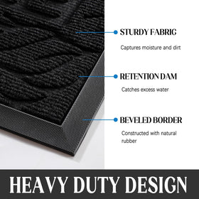 Yimobra mat pattern detail adds style while guiding dirt away.