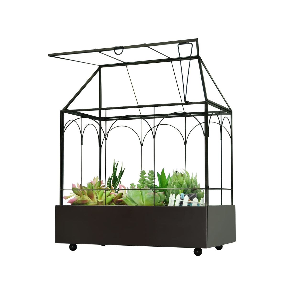 YIMORENCE V large tall glass terrarium centerpiece for indoor greenery