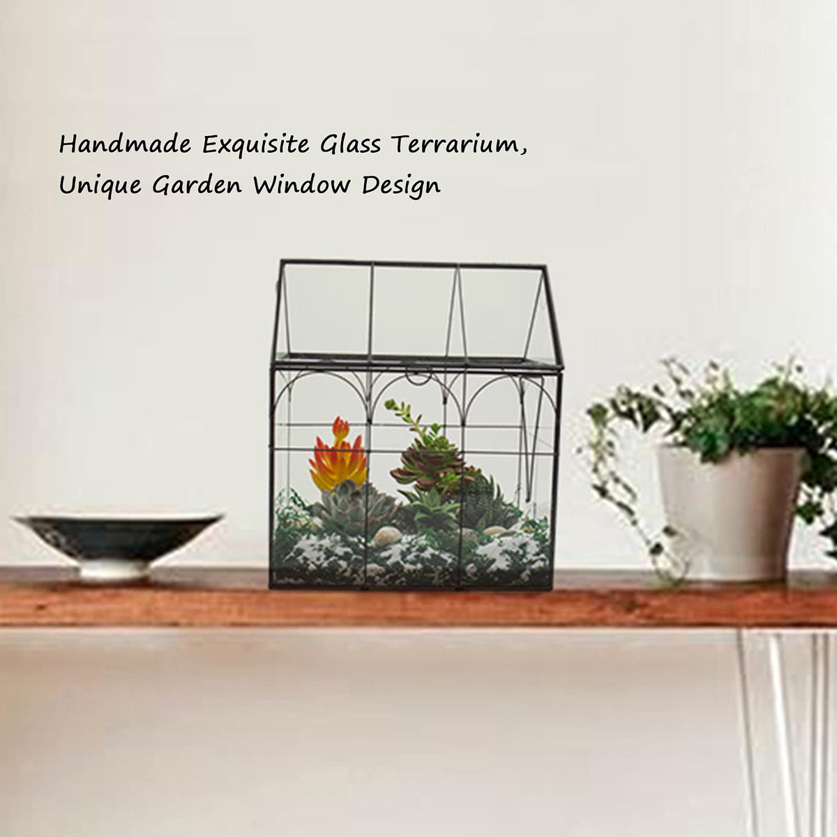 Yimorence wedding centerpiece with modern glass terrarium