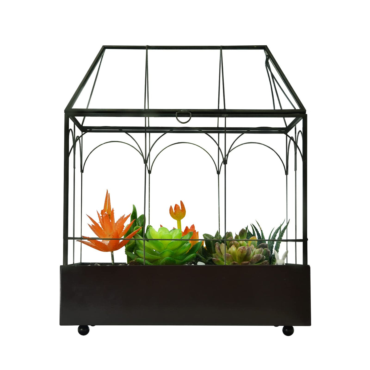 YIMORENCE V brass tray terrarium waterproof base keeps surfaces clean
