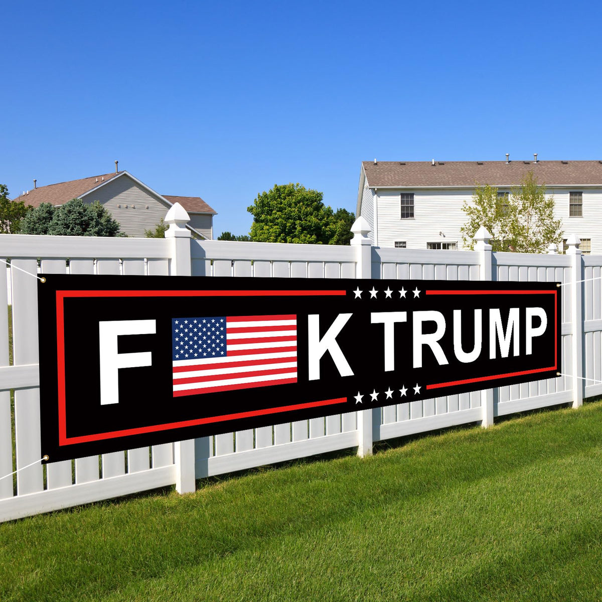 YINENA fuck Trump banner front view for bold yard display