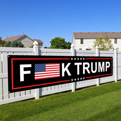 YINENA fuck Trump banner front view for bold yard display