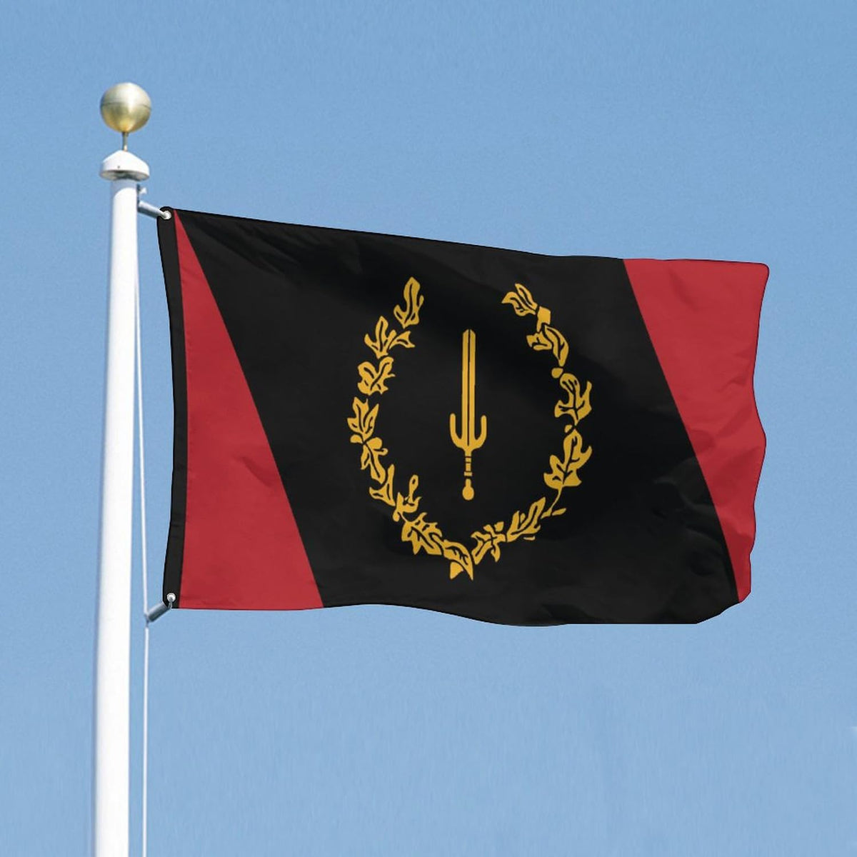 YINGFAN flag used as indoor wall decor for a bold heritage statement