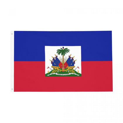 YINGFAN Haiti flag 3x5ft with brass grommets for quick, secure mounting.