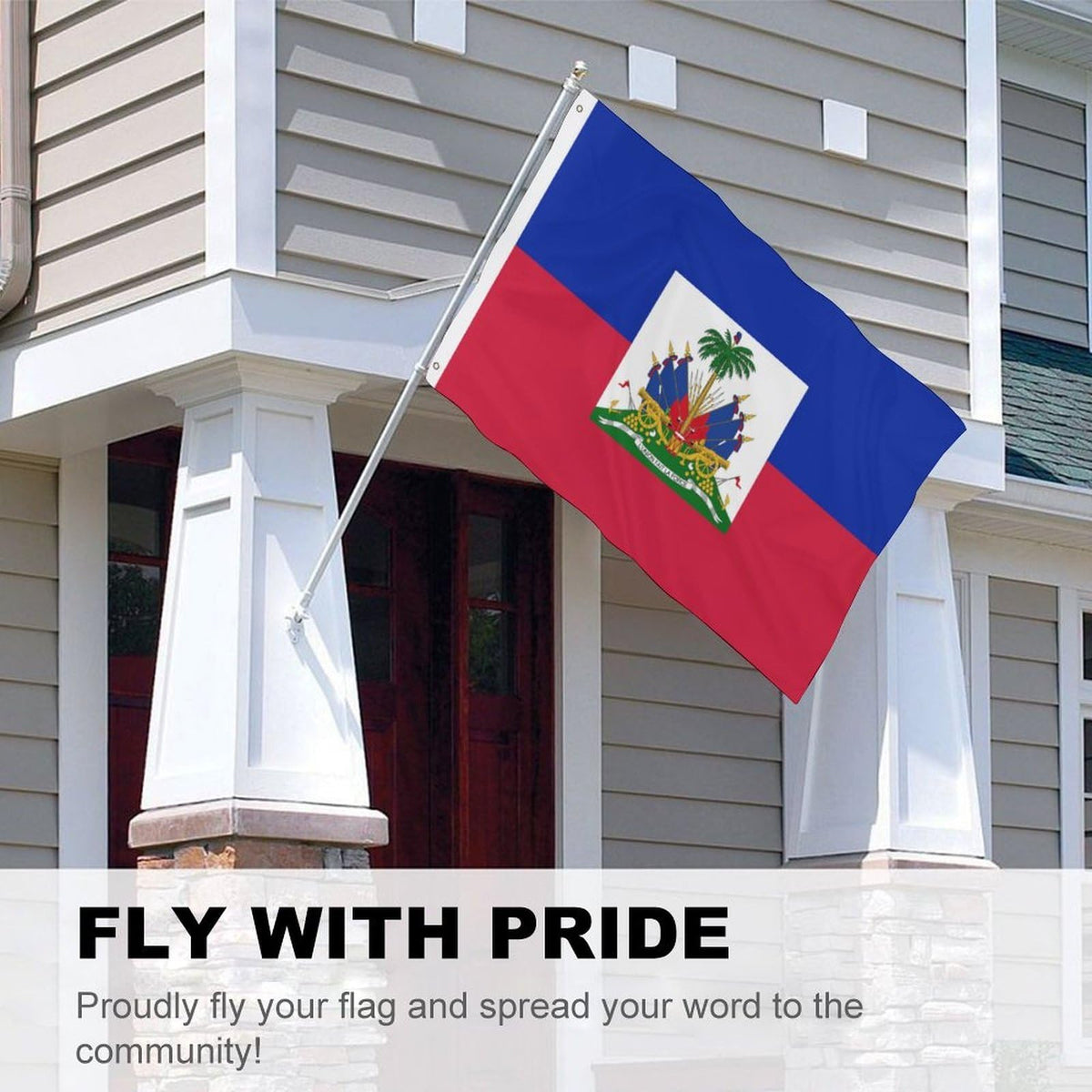 YINGFAN Haiti flag size 3x5ft fits flagpoles and walls.