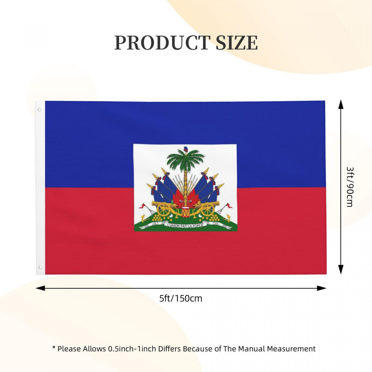 YINGFAN Haiti flag with double-stitched edges for lasting durability.