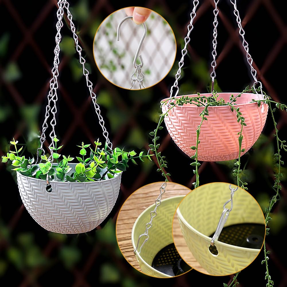 YINGFENG chain with S hooks and clips for secure hanging of planters