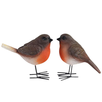 YINGHOYEDO robin figurines with lifelike details enhance garden decor.