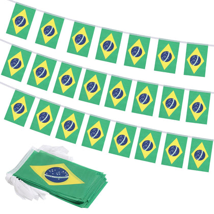 Yingnner Brazil flag banner 33ft long for festive wall or event decoration