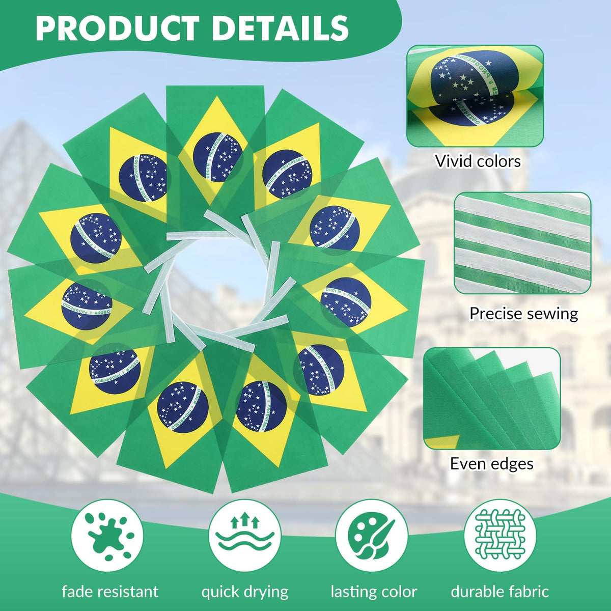 Yingnner Brazil flag banner wall display enhances indoor celebrations