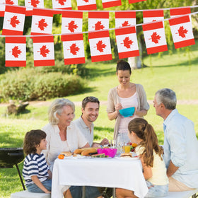 Yingnner Canada flag banner doorway setup creates welcoming entrances