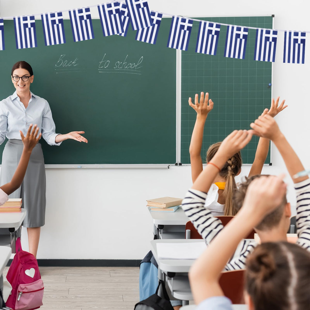 Yingnner banner for Greece flags adds festive ambiance to classrooms and events