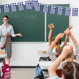 Yingnner banner for Greece flags adds festive ambiance to classrooms and events