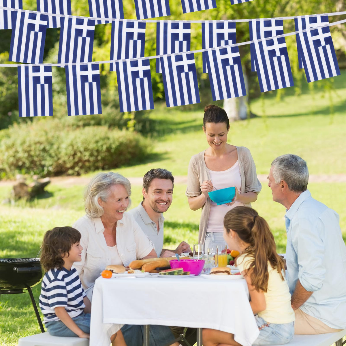 Yingnner 33-foot banner with 30 flags elevates outdoor and indoor celebrations