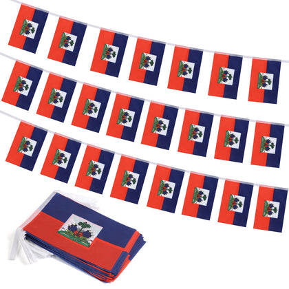 Yingnner Haiti flag banner 33ft for festive classroom or event decor
