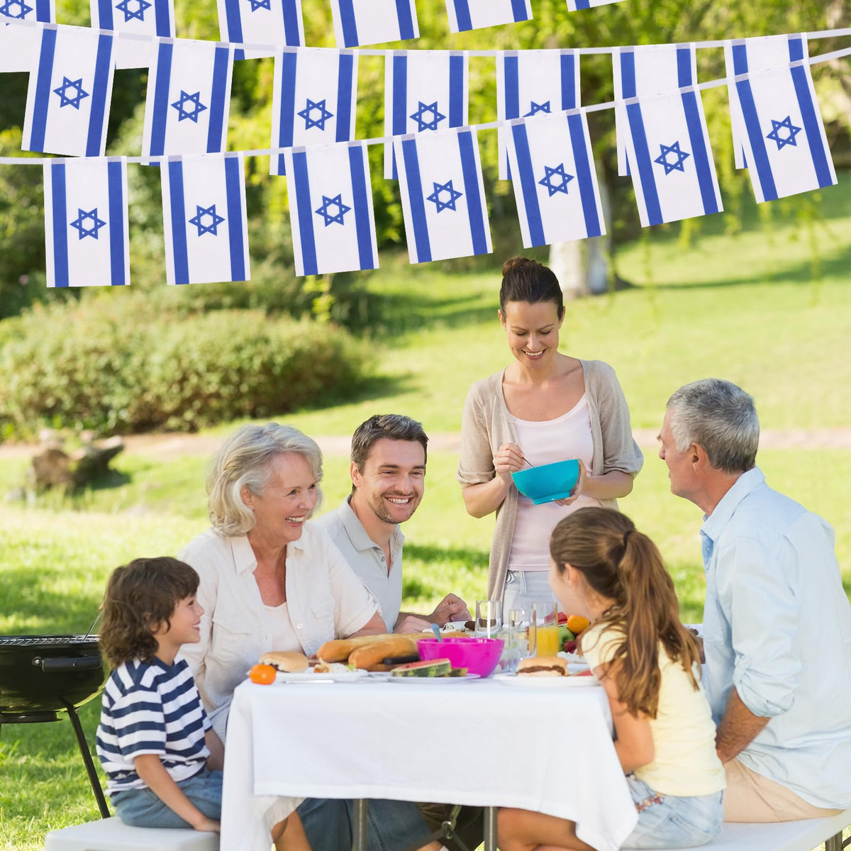 Yingnner Israel flag banner at a sports event creating patriotic ambiance
