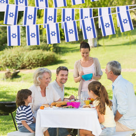 Yingnner Israel flag banner at a sports event creating patriotic ambiance