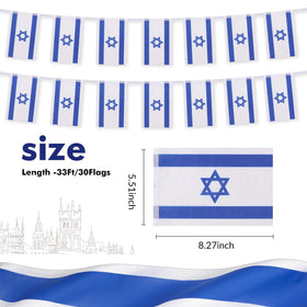 Yingnner Israel flag banner mounted on wall for classroom or event focus