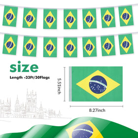 Yingnner mini Brazil flags 30-count for compact wall or table décor