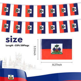 Yingnner mini Haiti flags 30-count, ideal for banners and displays
