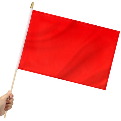 Yingnner red handheld flag 12x18 inch for bold parade visibility
