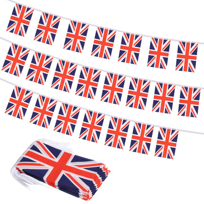 Yingnner Union Jack banner laid out for 33ft patriotic decor.