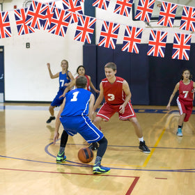 Festive venue ready with Yingnner Union Jack banner.