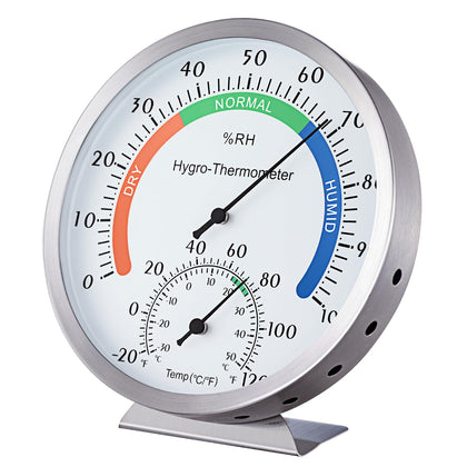 YingWing hygro-thermometer with a 5-inch dial for easy indoor and outdoor readings.