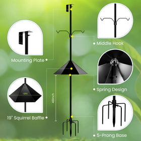 YINGYM heavy-duty bird feeder pole base provides strong garden support.