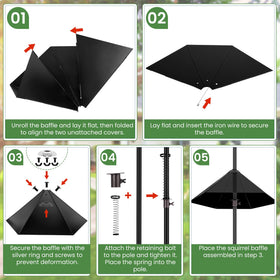YINGYM height-adjustable pole fits various garden layouts.