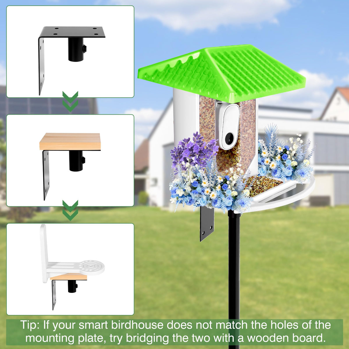 YINGYM outdoor bird feeder in a garden setting for watching.