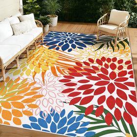 Yinhua dahlia easy-clean rug is simple to maintain after spills