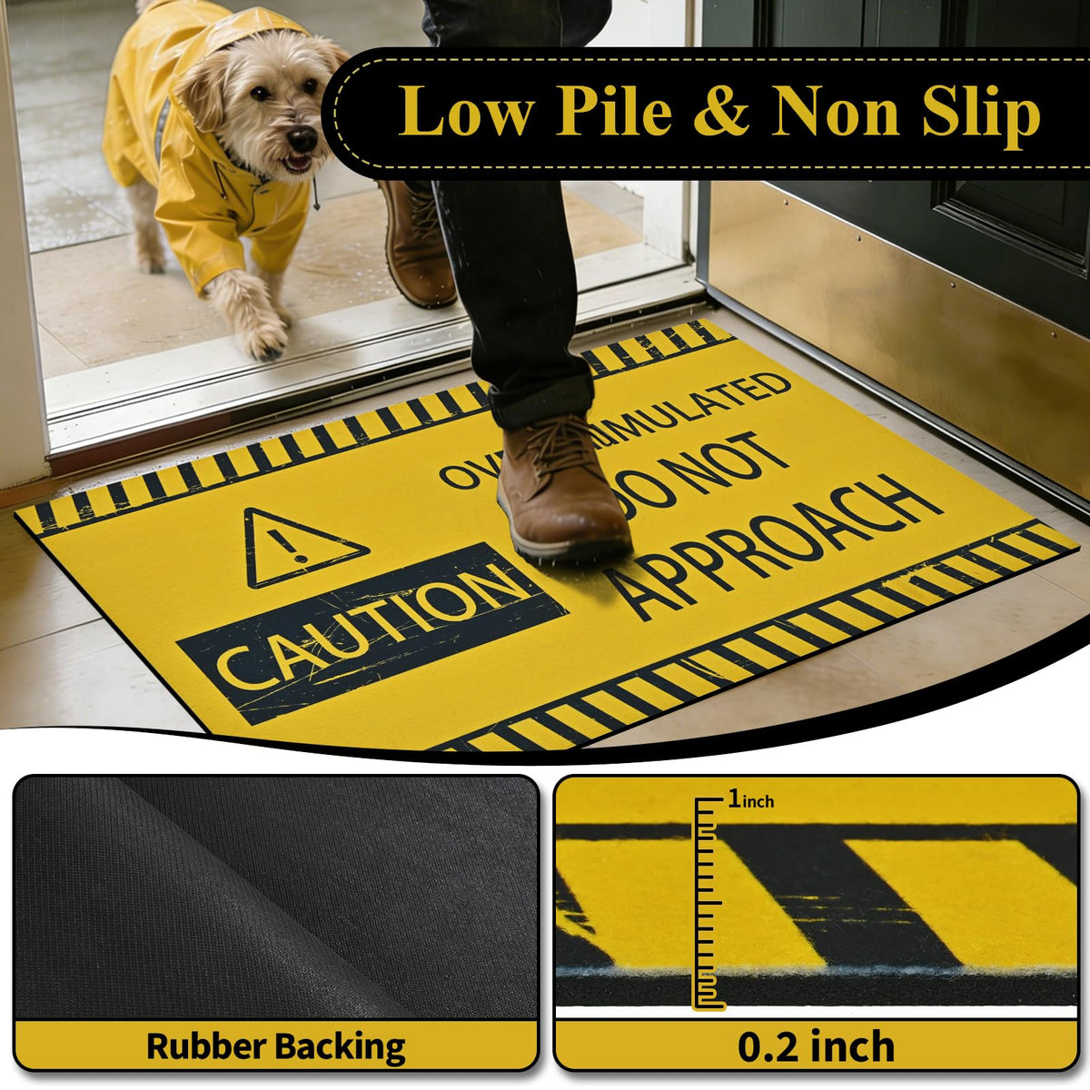 Yinhua door mat shown in multiple scenes for entryways and offices.