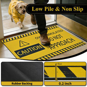 Yinhua door mat shown in multiple scenes for entryways and offices.