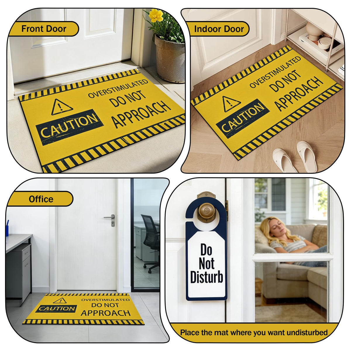 Yinhua mat with non-slip rubber backing stays in place.