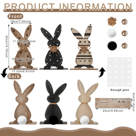 Yinkin Easter bunny sign wooden figure black and white enhances welcoming curb appeal