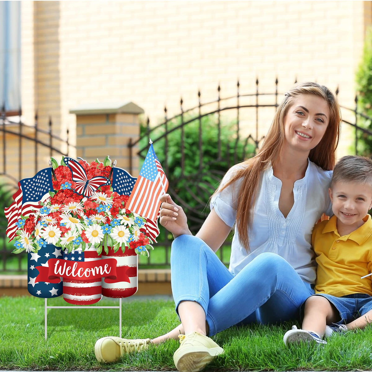 Yinkin Memorial Day theme yard sign for outdoor celebrations