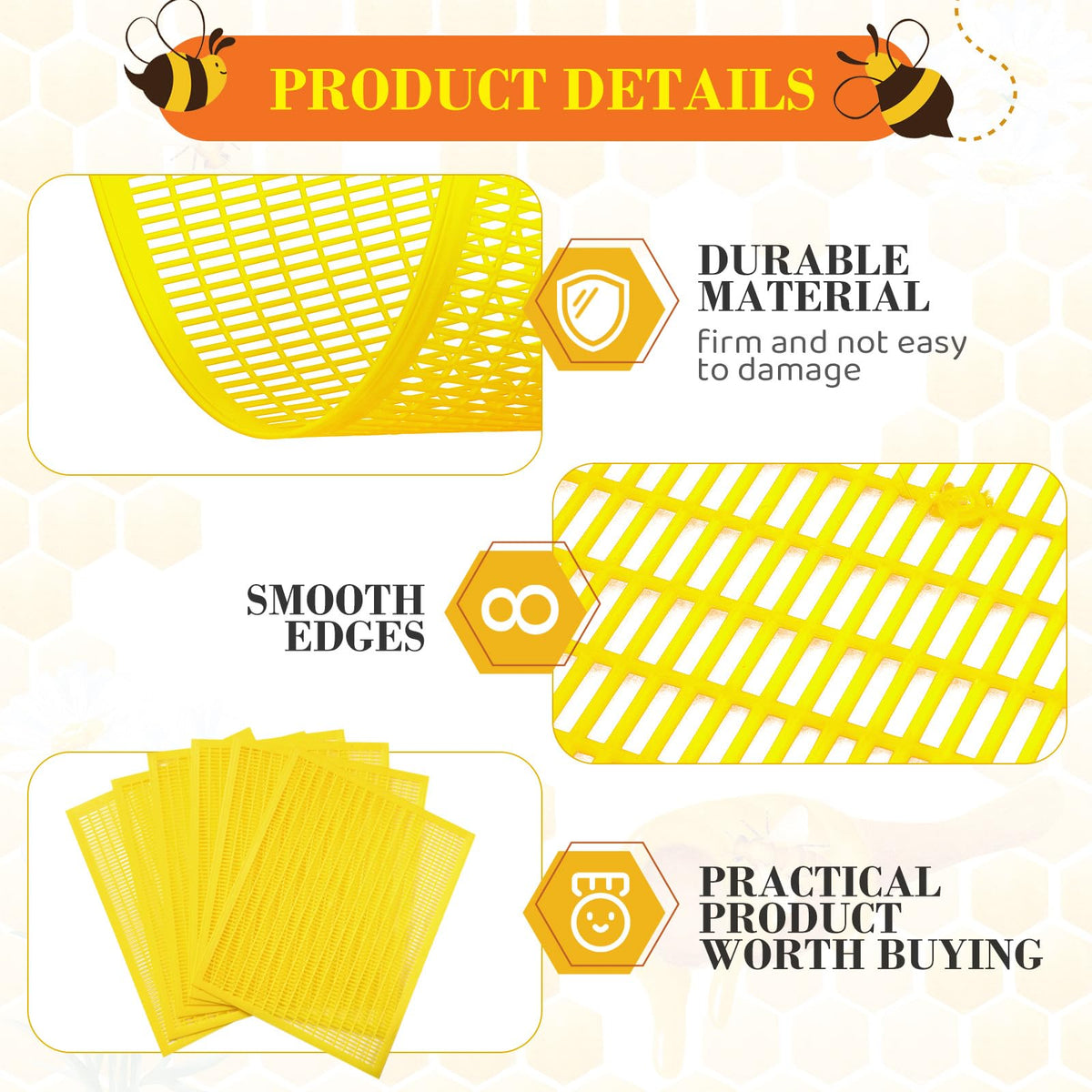 Plastic excluder with oval grooves for smooth bee movement