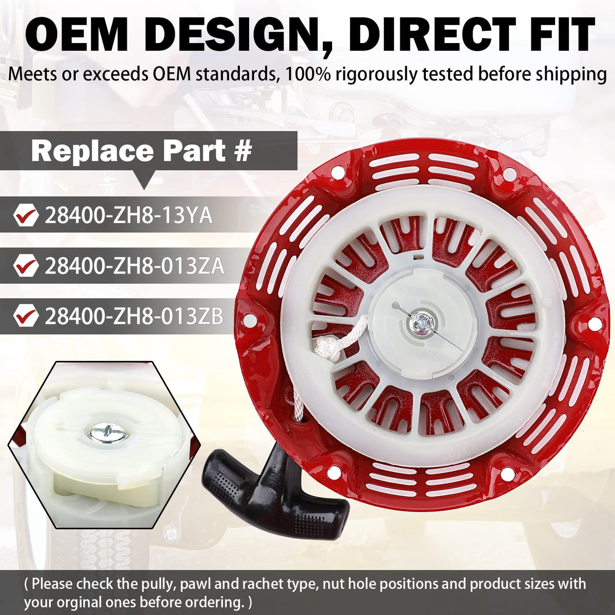 Yinlowa recoil starter for Honda GX160 enables smoother starts on engine range