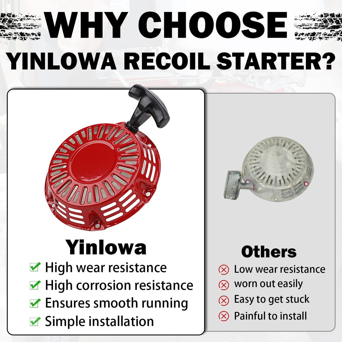 Yinlowa recoil starter KT196 mini bike setup enables easy starting