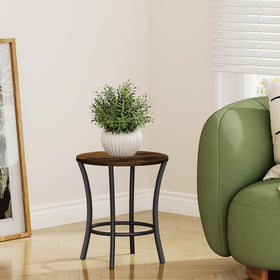 YINMIT indoor plant shelf round highlights versatile display in a living room corner