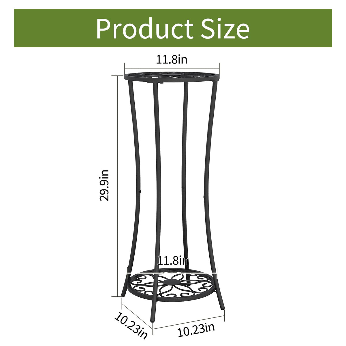 Sturdy YINMIT metal plant rack in black iron for multiple pots.