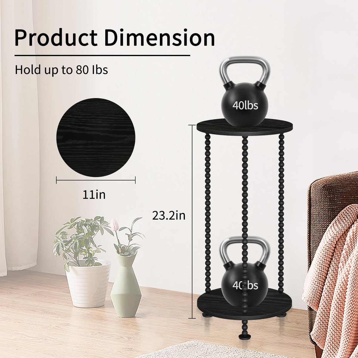 YINMIT metal spindle legs provide vintage charm and stability