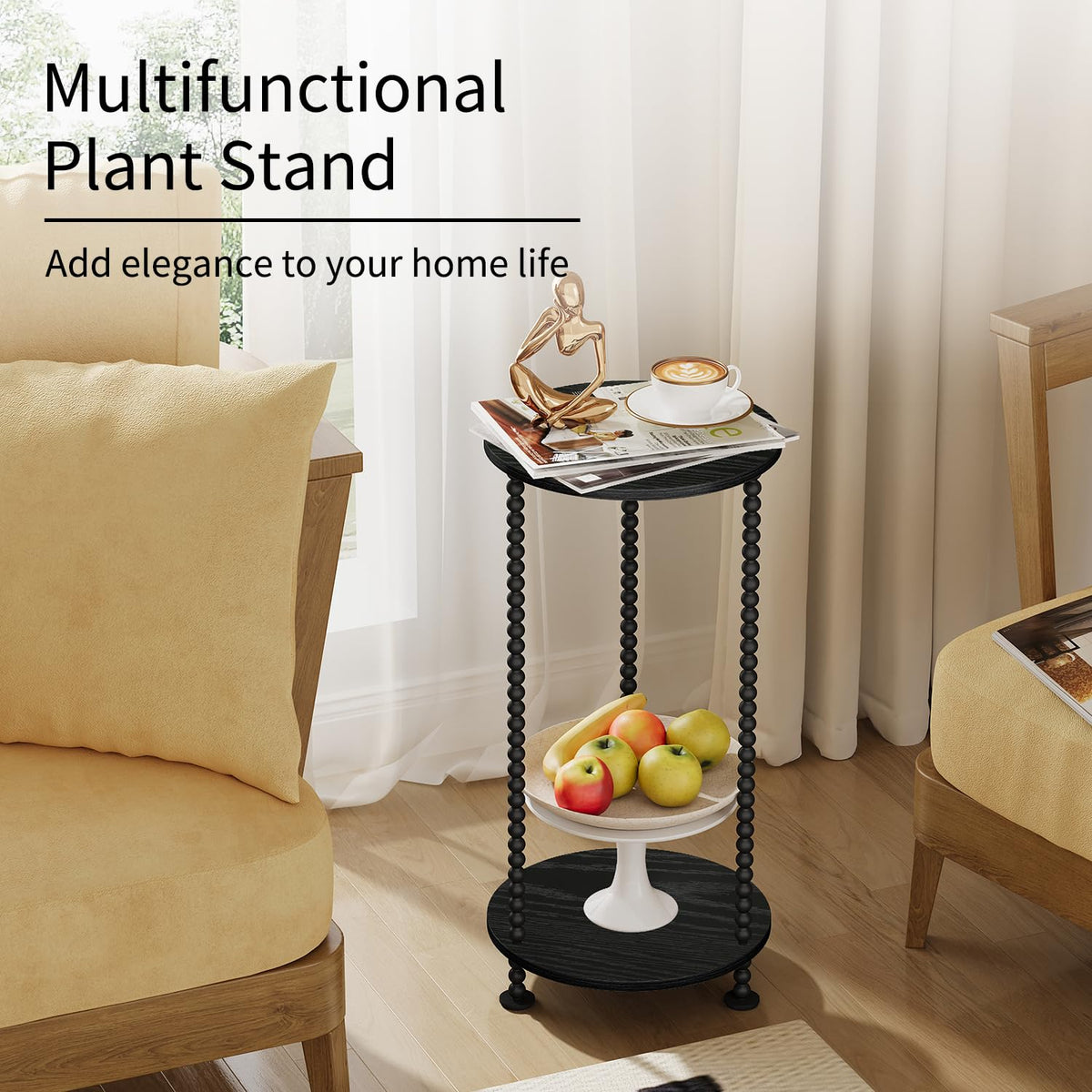 YINMIT sofa-side table plant stand for living room corners