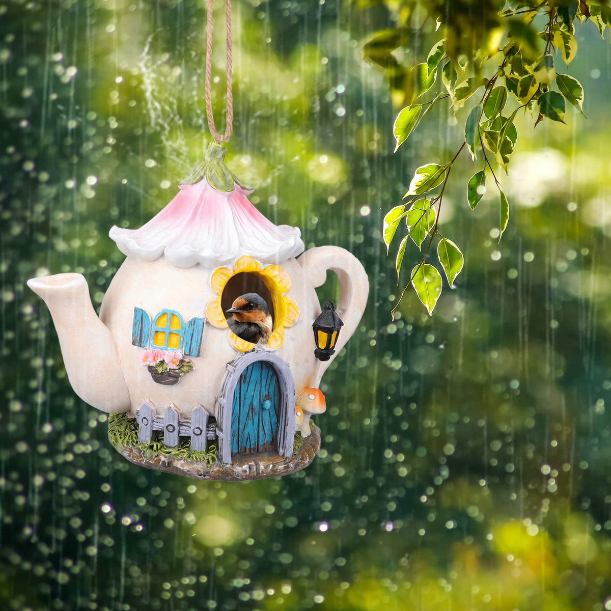 Yinns outdoor bird house dimensions 5.9 by 3.9 by 8 inches suits cozy habitats.