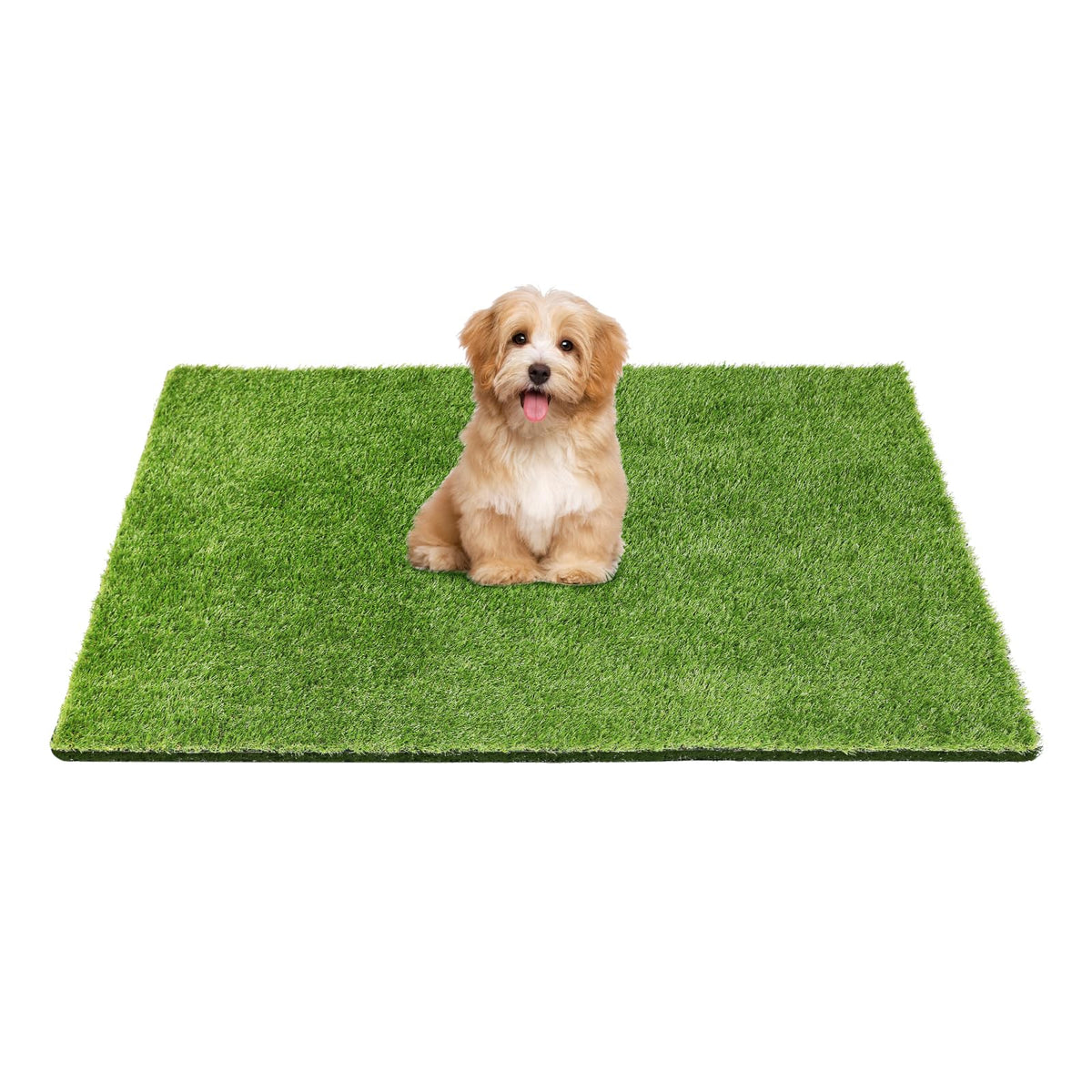 Yinoos fake grass mat for dogs on patio with lush texture and pet-friendly feel